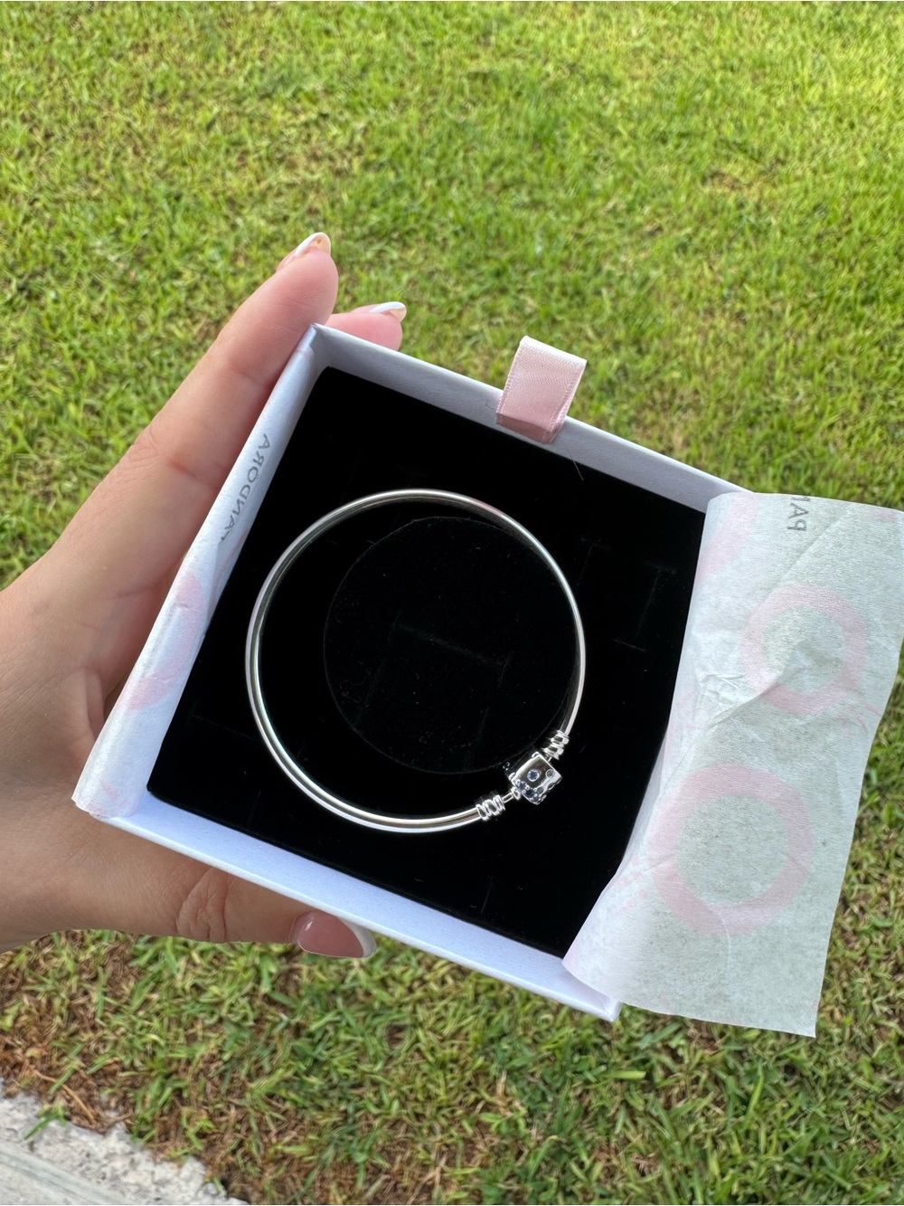 Pandora Silver Charm Bangle Bracelet - Picture 4 of 8